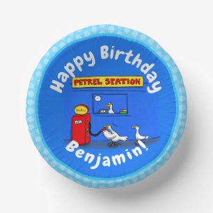 Funny sea gulls petrel cartoon humor paper plate