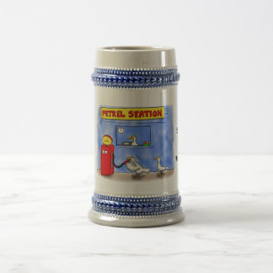 Funny sea gulls petrel cartoon humour beer stein