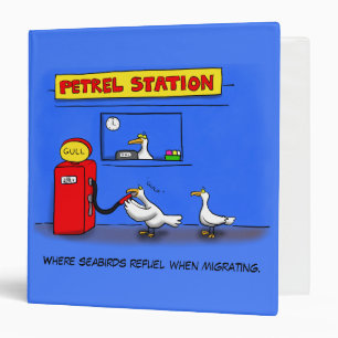 Funny sea gulls petrel cartoon humour binder