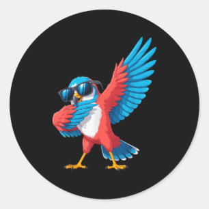 Funny sea hawk dabbing dab bird men women kids  classic round sticker