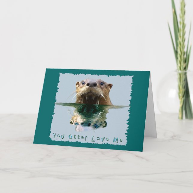 Funny SEA OTTER Greeting Card (Front)