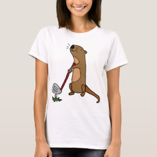 Funny Sea Otter Playing Golf T-Shirt