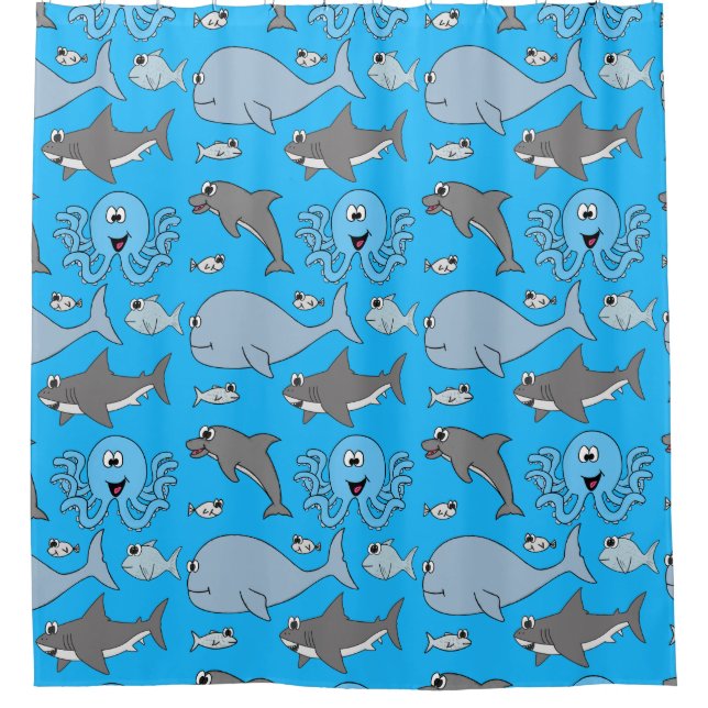 Funny Sea Pattern Octopus Shark Fish Dolphin (Front)