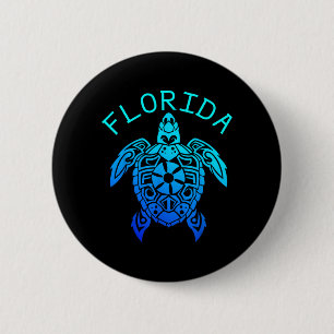 Funny Sea Turtle Vibes Florida Beach Summer 2 Inch Round Button