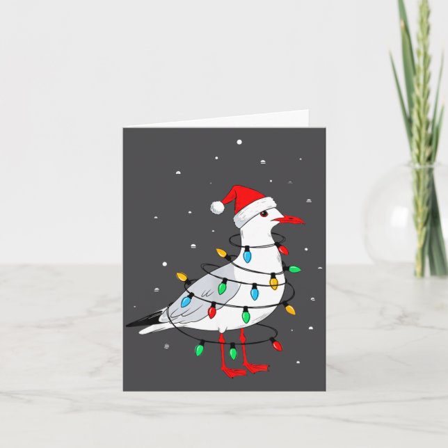 Funny Seagull Bird Christmas Animal Lover  Card (Front)