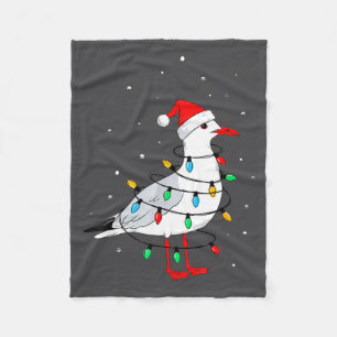 Funny Seagull Bird Christmas Animal Lover Fleece Blanket