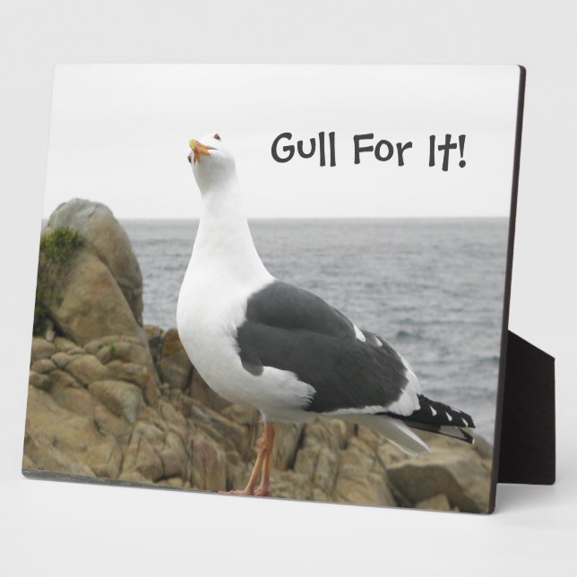 Funny Seagull Custom Plaque (Side)