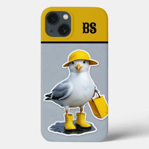 Funny Seagull in Rain Boots – Beach Humour iPhone 13 Case