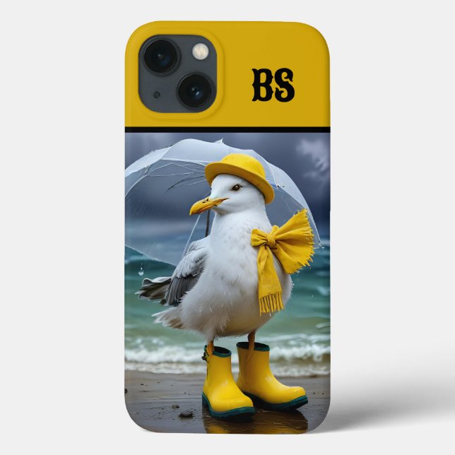 Funny Seagull in Rain Boots – Beach Humour Case-Mate iPhone Case (Back)