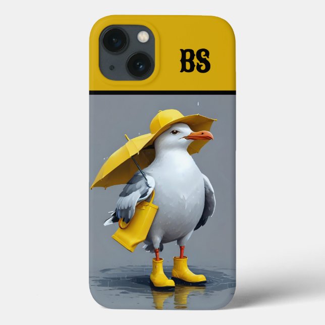 Funny Seagull in Rain Boots – Beach Humour Case-Mate iPhone Case (Back)