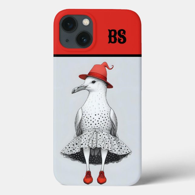 Funny Seagull in shoes – Beach Humour Case-Mate iPhone Case (Back)