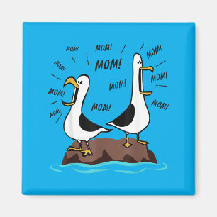 Funny Seagull Mom Mom Ocean Life Mothers Day Bird Magnet