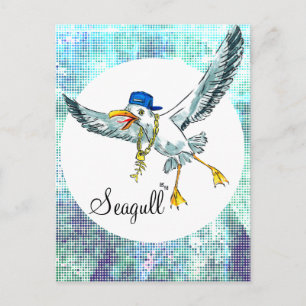 Funny seagull postcard