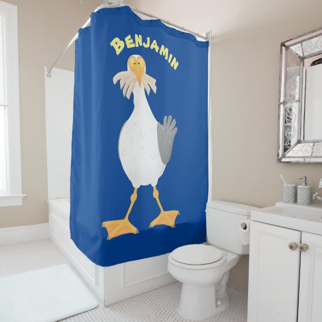 Funny seagull with French fries cartoon (In Situ)