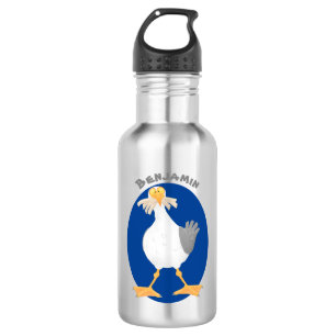 Funny seagull with French fries cartoon 532 Ml Water Bottle