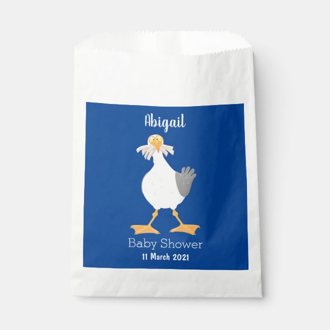 Funny seagull with French fries cartoon Favour Bag (Front)