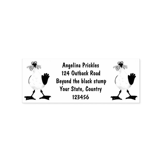 Funny seagull with French fries cartoon Rubber Stamp (Imprint)