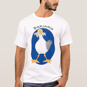 Funny seagull with French fries cartoon T-Shirt