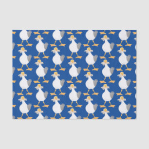 Funny seagull with French fries cartoon Tissue Paper
