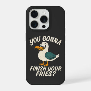 Funny Seagull "You Gonna Finish Your Fries?" Beach iPhone 15 Pro Case
