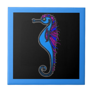 Funny seahorse tile