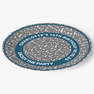 Funny Seamless Pattern Abracadabra White Text Paper Plate