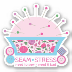 Funny seamstress sewing quilting pincushion