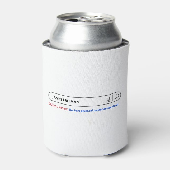 Funny Search Bar Personal Trainer Humour Can Cooler (Can Front)