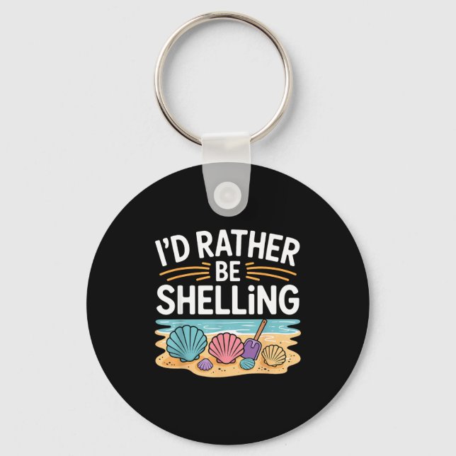 Funny Seashell Design For Men Women Sea Shell Seas Keychain (Front)