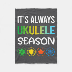 Funny Season Ukulele Fleece Blanket