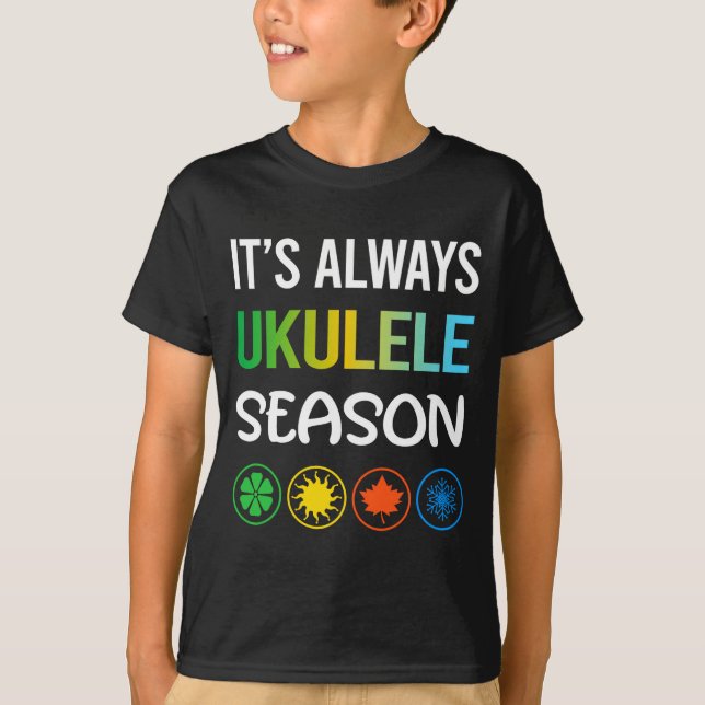 Funny Season Ukulele  T-Shirt (Front)