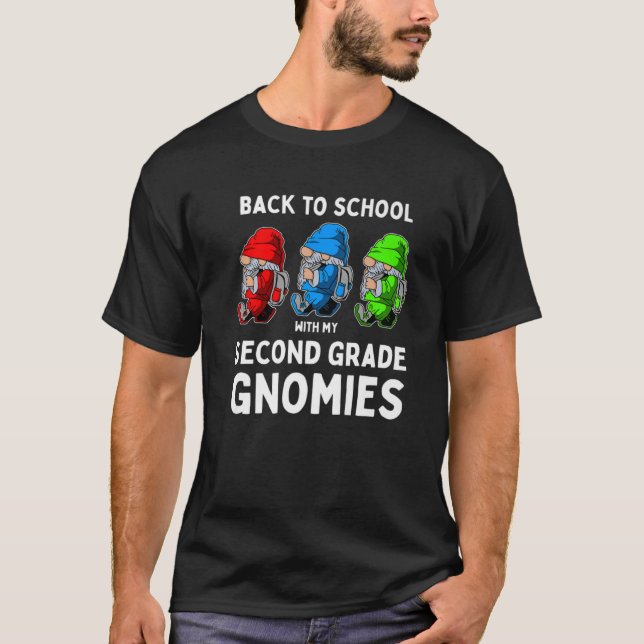 Funny Second Grade Gnomies - Cute First Day Of Sch T-Shirt (Front)