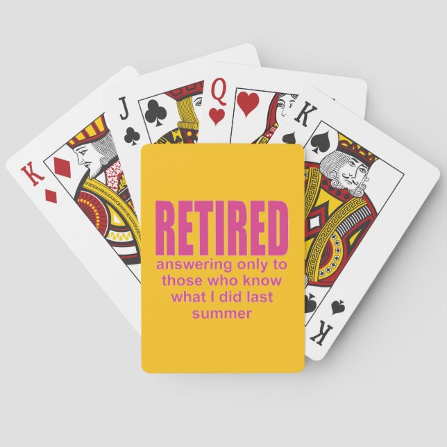 Funny secret summer retirement playing cards (Back)