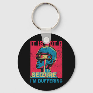 Funny Seizure - Purple ribbon for Epilepsy Awarene Keychain