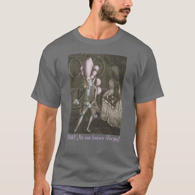 Funny Self-Outing Gay Dandy T-Shirt (Front)