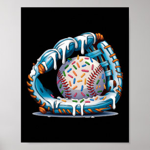 Funny Sell Glove Drip Ice Cream Players Kids Boys  Poster