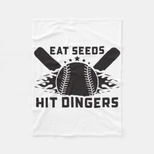 Funny Sell Softll Sayings Eat Seeds Hit Dingers  Fleece Blanket