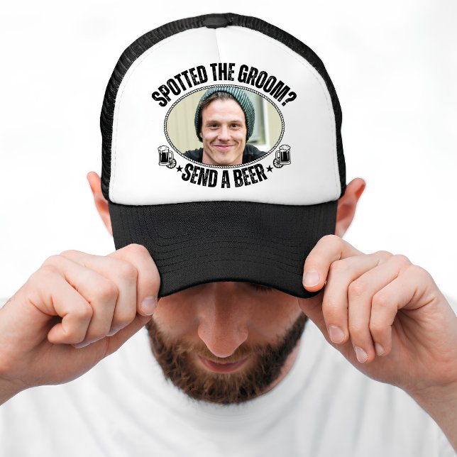 Funny Send The Groom A Beer Bachelor Party Trucker Hat (Funny Send The Groom A Beer Bachelor Party Trucker Hat)