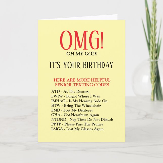 Funny Senior Birthday Card (Front)