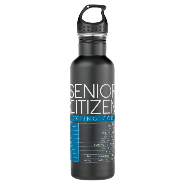 Funny Senior Citizen Texting Code Cool Grandpa 710 Ml Water Bottle (Front)