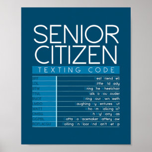 Funny Senior Citizen Texting Code Cool Grandpa Poster