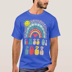 Funny Senior Class Of 2028 Cute Rainbow Graduation T-Shirt