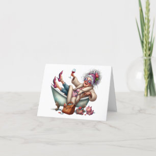 Funny Senior Lady Note Card