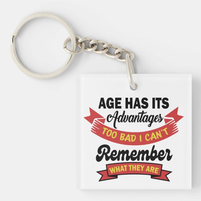 Funny Senior Moment Quote Keychain (Front)
