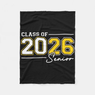 Funny Senior Year 2026 Graduation Cl Of 2026 Senio Fleece Blanket