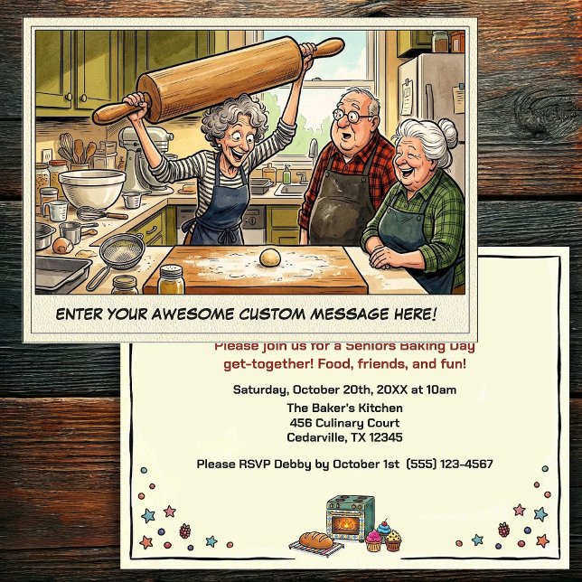 Funny Seniors Baking Get-together Invitation (Creator Uploaded)