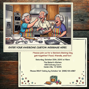 Funny Seniors Baking Get-together Invitation