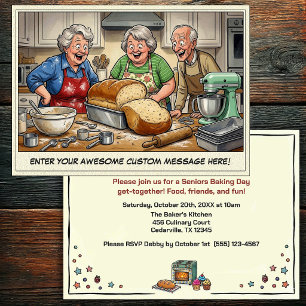 Funny Seniors Baking Get-together Invitation
