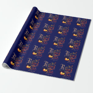 Funny Serial Killer Typography Spooky Pumbkin Wrapping Paper