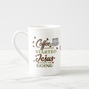 Funny Serious, Coffee and Jesus Bone China Mug